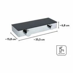 Baliv Thermostat-Duscharmatur DU-2071 Schwarzglas-Chrom -Villeroy Verkaufe 048122122220 VM01 281021 L