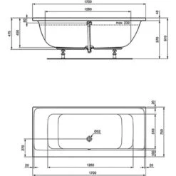 Ideal Standard Duo-Badewanne Connect Air 170x75 Cm Weiß 5 Ideal Standard Duo-Badewanne Connect Air 170x75 Cm Weiß -Villeroy Verkaufe 188888 3049 3