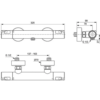 Ideal Standard Brausethermostat Ceratherm T50 Aufputz Chrom 7 Ideal Standard Brausethermostat Ceratherm T50 Aufputz Chrom – Bild 7