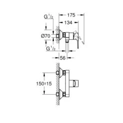 Grohe QuickFix Duscharmatur Start Loop Für Die Wandmontage -Villeroy Verkaufe 4005176555930 23354001 5
