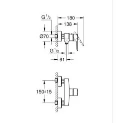 Grohe QuickFix Einhand-Duschbatterie Start Schwarz -Villeroy Verkaufe 4005176782060 4520 VM 01