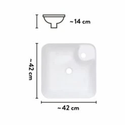 Baliv Aufsatzwaschbecken WBA-7010 43 Cm X 43 Cm -Villeroy Verkaufe 4007873411533 VM01 170621