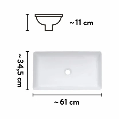 Baliv Aufsatzwaschbecken WBA-7090 61 Cm X 34,5 Cm 5 Baliv Aufsatzwaschbecken WBA-7090 61 Cm X 34,5 Cm – Bild 5
