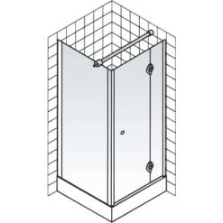 Schulte Master Class Drehtür An Nebenteil Für Seitenwand Echtglas Chrom-Optik -Villeroy Verkaufe 4060991045011 2053 5