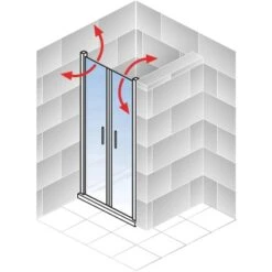Schulte Pendeltür Toura Nische Schwarz 200 Cm X 100 Cm Klar Hell -Villeroy Verkaufe 4060991070112 2053 5