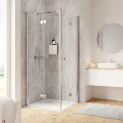 Schulte ExpressPlus Drehfalttür Eckeinstieg Garant 2.0 Chromoptik 200 X 80 Cm