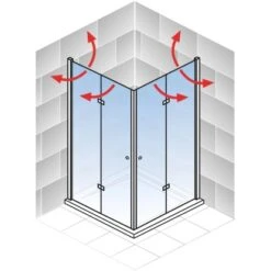Schulte ExpressPlus Drehfalttür Eckeinstieg Garant 2.0 Chromoptik 200 X 80 Cm -Villeroy Verkaufe 4060991076077 2053 AI 02