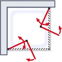 Schulte ExpressPlus Drehfalttür Eckeinstieg Garant 2.0 Chromoptik 200 X 80 Cm -Villeroy Verkaufe 4060991076077 2053 AI 03