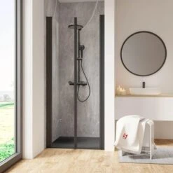 Schulte ExpressPlus Pendeltür In Nische Garant 2.0 Mattschwarz 200 Cm X 90 Cm