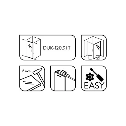 Baliv Seitenwand Für Duschkabine DUK-90.91W 90 Cm X 195 Cm Schwarz 10 Baliv Seitenwand Für Duschkabine DUK-90.91W 90 Cm X 195 Cm Schwarz – Bild 10