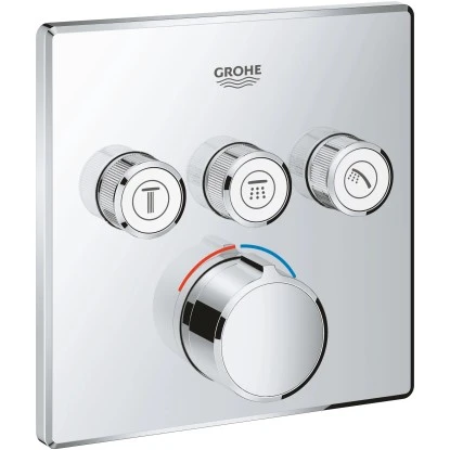 Grohe Unterputzmischer SmartControl Mit 3 Absperrventilen Chrom Eckig 1 Grohe Unterputzmischer SmartControl Mit 3 Absperrventilen Chrom Eckig