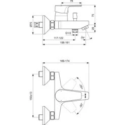Ideal Standard Badearmatur Cerafine D Aufputz Chrom -Villeroy Verkaufe 611164 3049 7