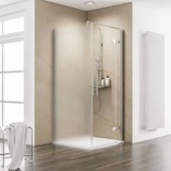 Schulte Master Class Drehtür An Nebenteil Für Seitenwand Echtglas Chrom-Optik