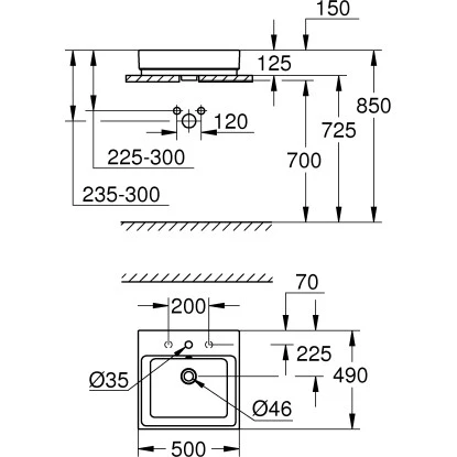 Grohe Aufsatzwaschbecken Cube Keramik 50 Cm Alpinweiß Hahnloch Überl. PureGuard 3 Grohe Aufsatzwaschbecken Cube Keramik 50 Cm Alpinweiß Hahnloch Überl. PureGuard – Bild 3