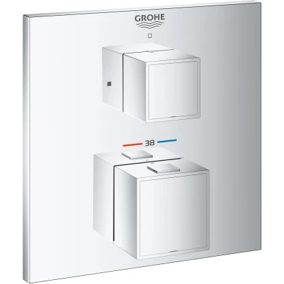 Grohe Thermostat-Brausebatterie Grohtherm Cube Chrom 1 Grohe Thermostat-Brausebatterie Grohtherm Cube Chrom