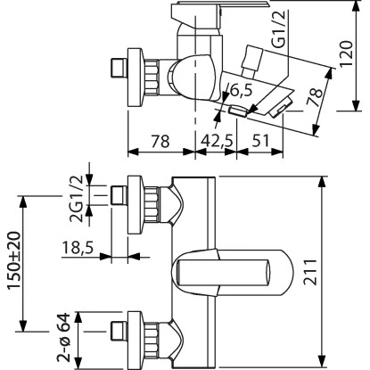 AquaSu Einhebelmischer-Wannenarmatur Fonte Chrom 2 AquaSu Einhebelmischer-Wannenarmatur Fonte Chrom – Bild 2