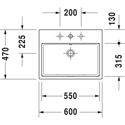 Duravit Waschbecken Vero Air 60 Cm Mit Hahnloch Und Überlauf Geschliffen 2 Duravit Waschbecken Vero Air 60 Cm Mit Hahnloch Und Überlauf Geschliffen – Bild 2