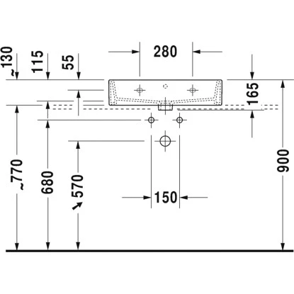 Duravit Waschbecken Vero Air 60 Cm Mit Hahnloch Und Überlauf Geschliffen 3 Duravit Waschbecken Vero Air 60 Cm Mit Hahnloch Und Überlauf Geschliffen – Bild 3