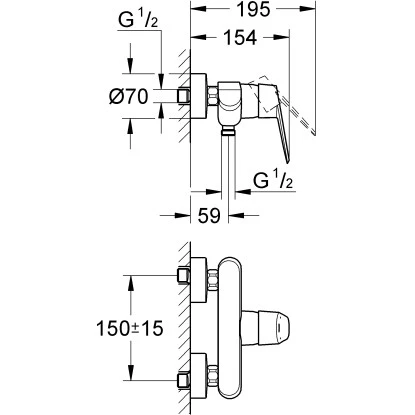 Grohe Eurodisc C Einhand-Brausebatterie DN 15 3 Grohe Eurodisc C Einhand-Brausebatterie DN 15 – Bild 3