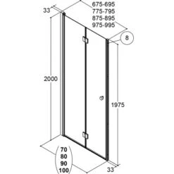Dansani Falttür Match Sicherheitsglas Klar Easy Care 90 Cm X 200 Cm -Villeroy Verkaufe dfr1998854 1998862 1998870 2